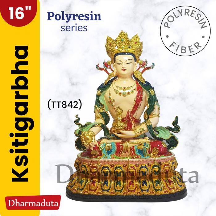 ((((()paling dicari] Poly Ksitigarbha 16in Polyresin Di Zang Wang - Patung Rupang Arca