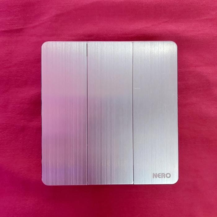 Bisa Spk V111631S Saklar Tripel 3 Gang Titanium Silver V11 Nero