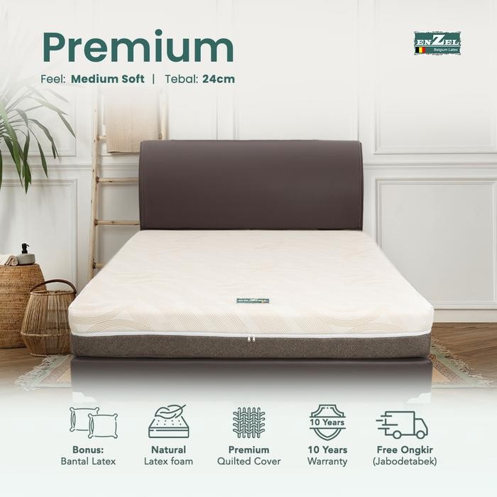 ENZEL - Kasur Full Latex / Medium Soft - Premium 24 cm Uk 140x200