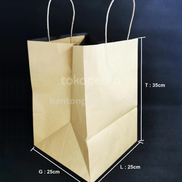 Paper Bag Yoshinoya 25X25X35 Cm Tali, Isi 10Pcs Berkualitas