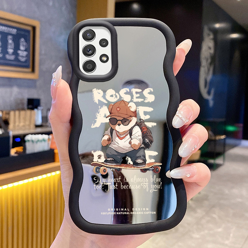 Casing Untuk Samsung A52 4G A52 5G A52s Case Casing Skateboard beruang putih dan kelinci putih Pola 