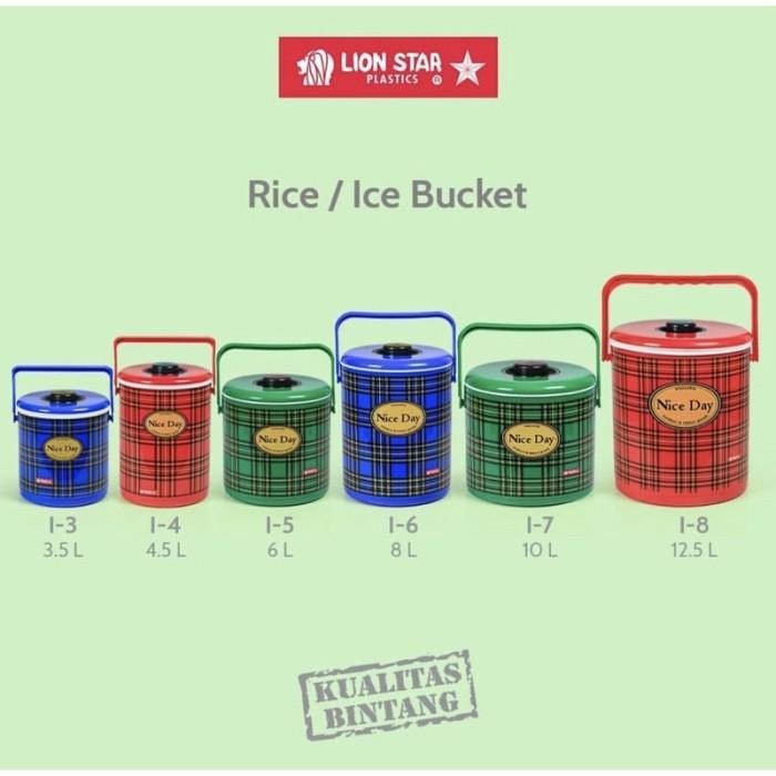 Rice And Ice Bucket Termos Es Batu Tempat Nasi 6 Liter I-5 Lion Star
