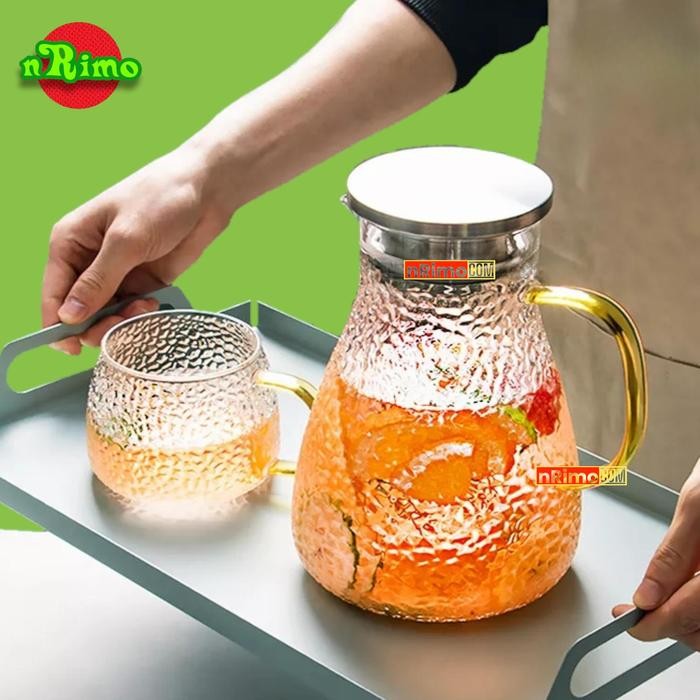 Pitcher Kaca Tahan Panas Unik Juice Cocktail Jus Tempat Minuman Dingin
