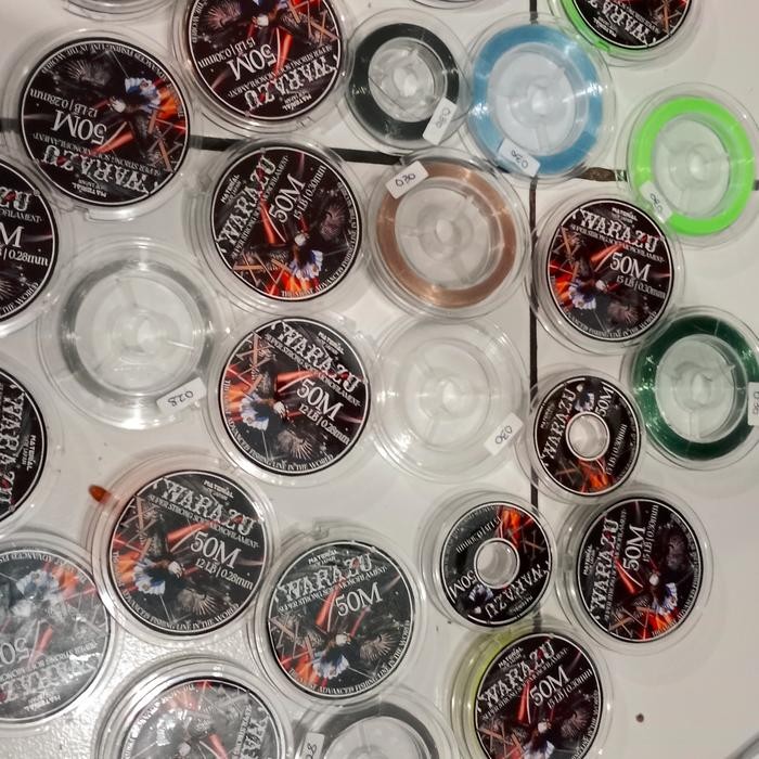 WARAZU FISHING LINE PRODUK CUCI GUDANG 50 METER STOCK TERBATAS, SENAR PANCING ANTI KRITING, KUAT