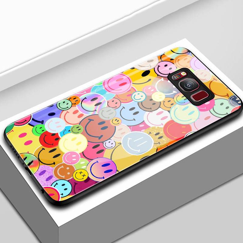 Casing Hp Untuk Samsung S8 Plus S9 S7 Edge Case Pola Senyum Kartun Lucu Casing Ponsel Cangkang keras
