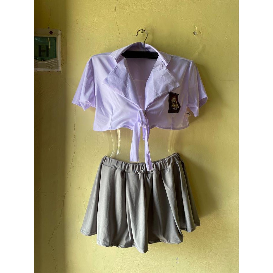 SEXY Baju kostum karnaval setelan wanita SMA TALI bahan spandek