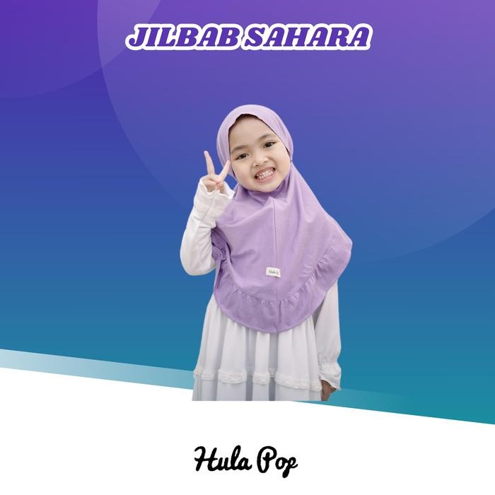 tci0- Jilbab Anak Sahara Hullapop Warna Lilac Size 1-5 Tahun Bergo Kerudung Simple Muslim
