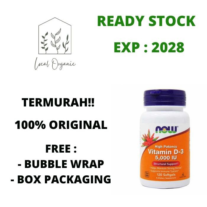 ORIGINAL NOW FOODS VITAMIN D-3 5,000 IU 120 SOFTGEL FOOD VIT D3 D 3 5000 5000IU