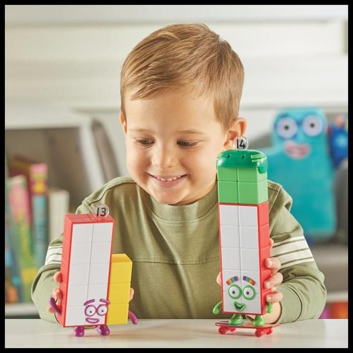 Mainan Anak Anak Hand2Mind Numberblocks Friends Thirteen And Fourteen, Figur Numberblocks 13 Dan 14