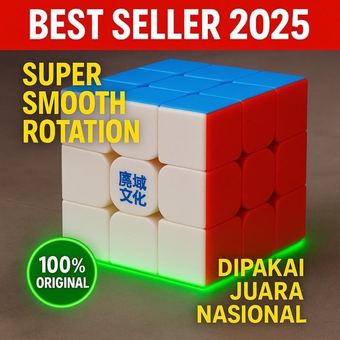 q9v5- Rubik 3X3 Mfjs Meilong Moyu Stickerless - 3X3X3 Original Murah Cube