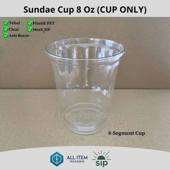 BelanjaHemARt- Sundae Cup 8 Oz / Ice Cream Cup @50 Pcs Pet Sip 78