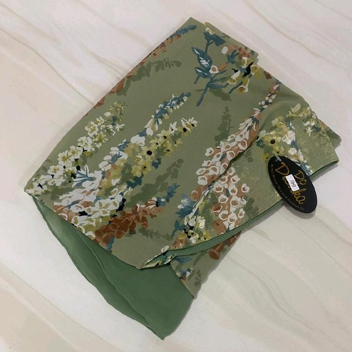 KirimCpT- Hijab Instan Dc 682 Khimar Motif Printing Premium By Desvika Hijab Wanita Muslim