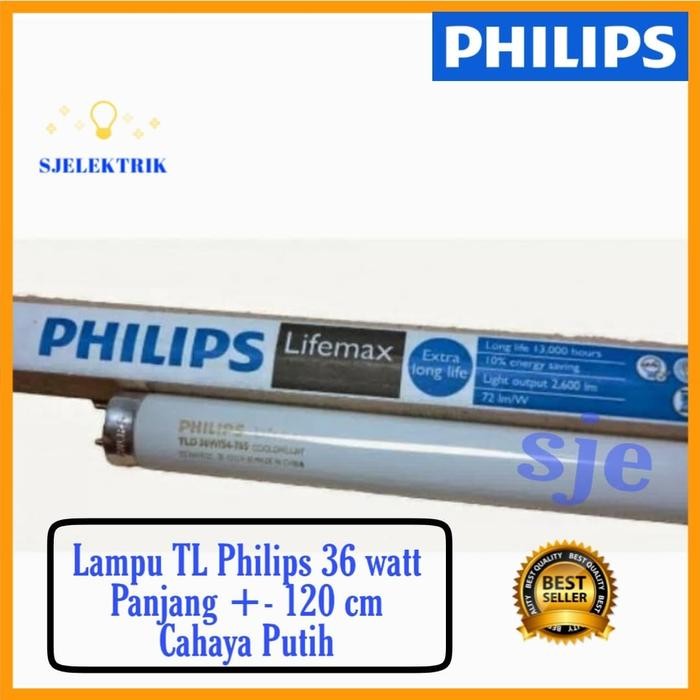dfue- Lampu Neon Tl - D Philips 36 Watt 36W Lifemax / Lampu Philip Tl Neon