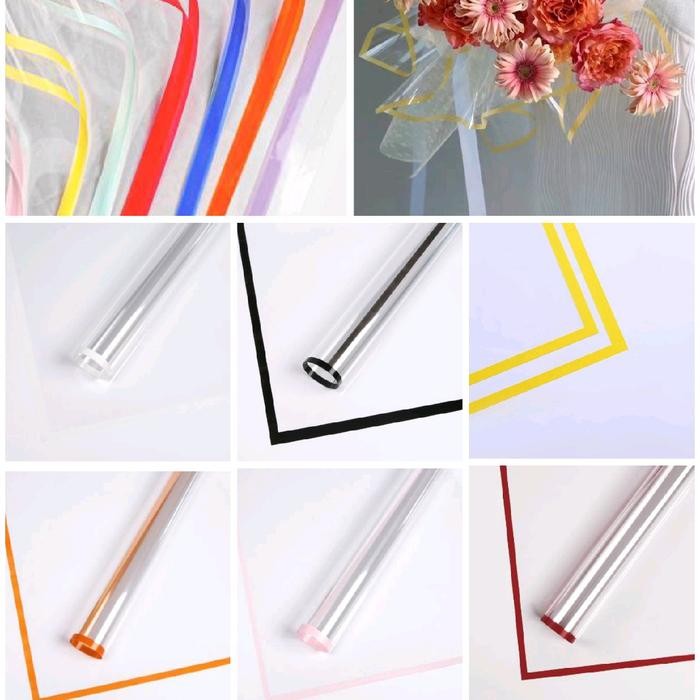 5 Lembar Kertas Buket - 5 Pcs Cellophane Transparent Frame Colour - Cellophane Florist Clear Color