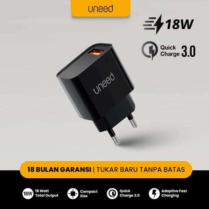 Uneed Quickplug Wall Charger Quick Charge 3.0 Max 18Watt Uch411 Tbk