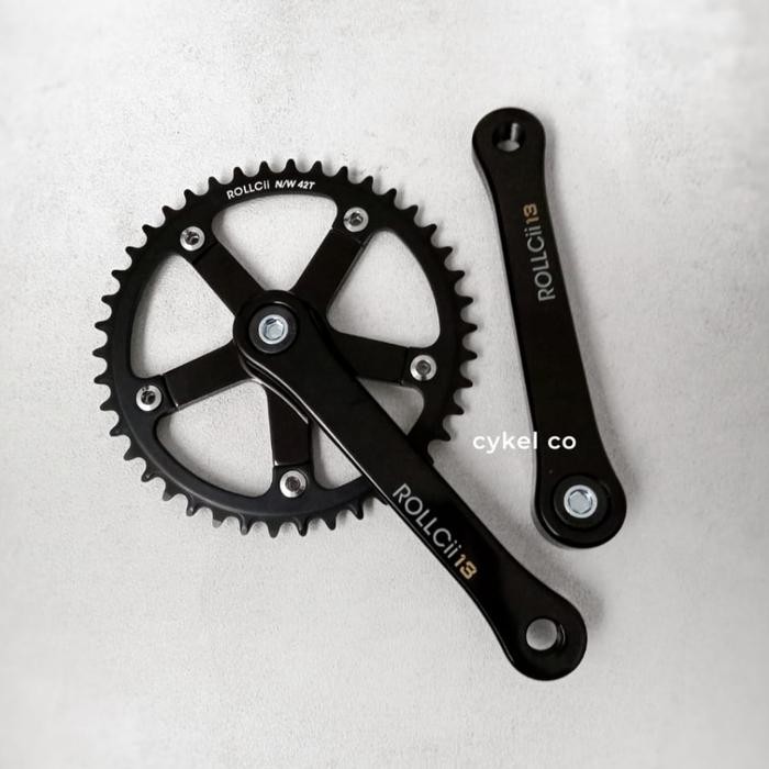 rollcii 13 crankset black silver BCD 130 crank arm 165mm chainring 42T