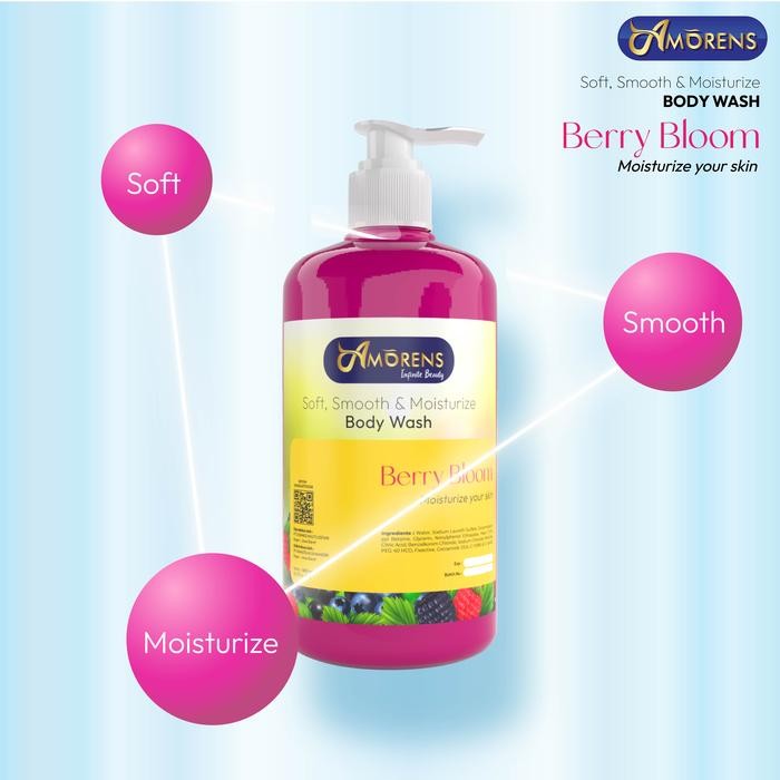 5ops- Amorens Body Wash Soft, Smooth, Moisturizing / Sabun Mandi Cair Berry Bloom [500Ml]