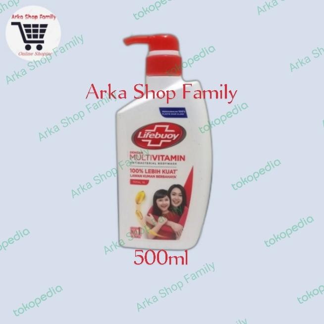 5ops- Lifebuoy Sabun Mandi Cair Total 10 Pump / Botol 500 Ml