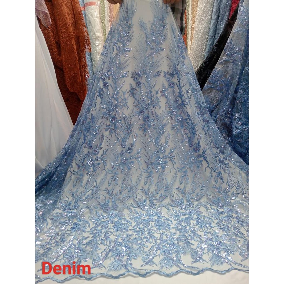 DISKON Tile Payet Sequinn Ayana, Brokat Tile, Bahan kebaya, Bahan Dress READY STOCK