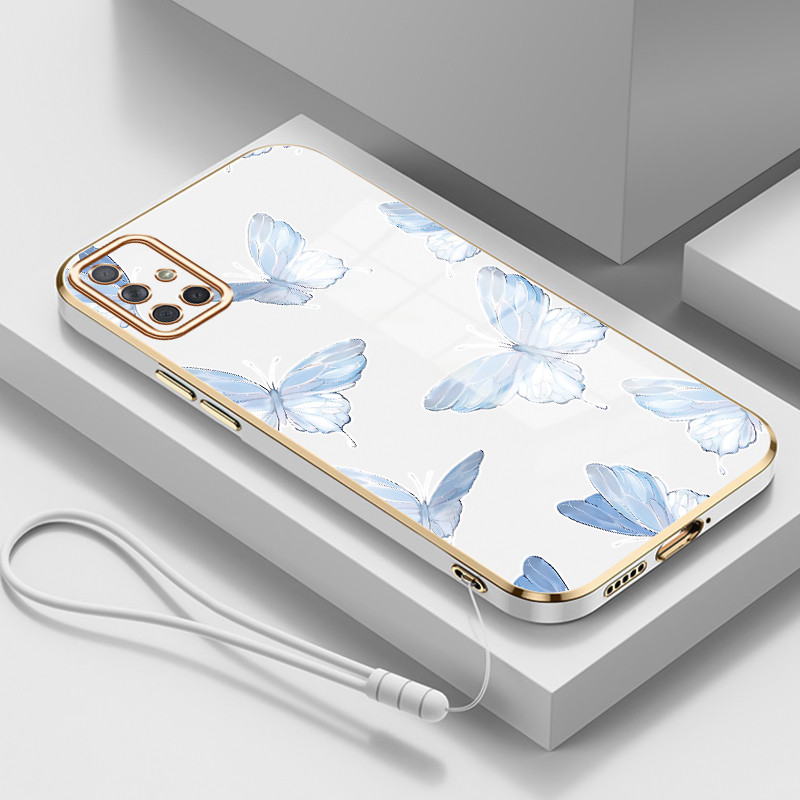 Casing Untuk Samsung Galaxy A71 Case Casing HP Softcase Tali gantungan berlapis silikon mewah Kasing