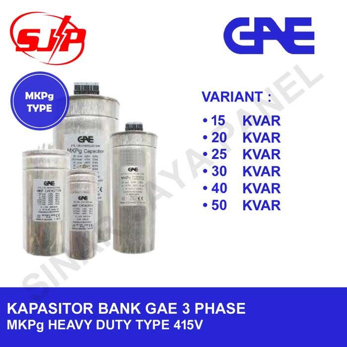 KAPASITOR BANK GAE TYPE MKPG 3 PHASE 415V 15/20/25/30/40/50 KVAR ORI
