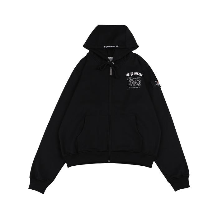 SALE W.Essentiels X One Piece Big Mom Wanted Poster Oversize Zip Hoodie Noir Black