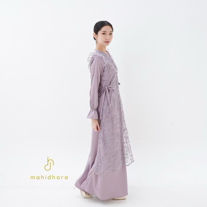 Mahidhara - Jasmine Dress Satin Silk Brokat Semi Outer Elegan Gamis Simpel Kondangan / Bridesmaid