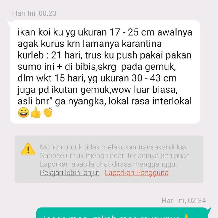 pelet PAKAN KOI SUMO HH GROWTH