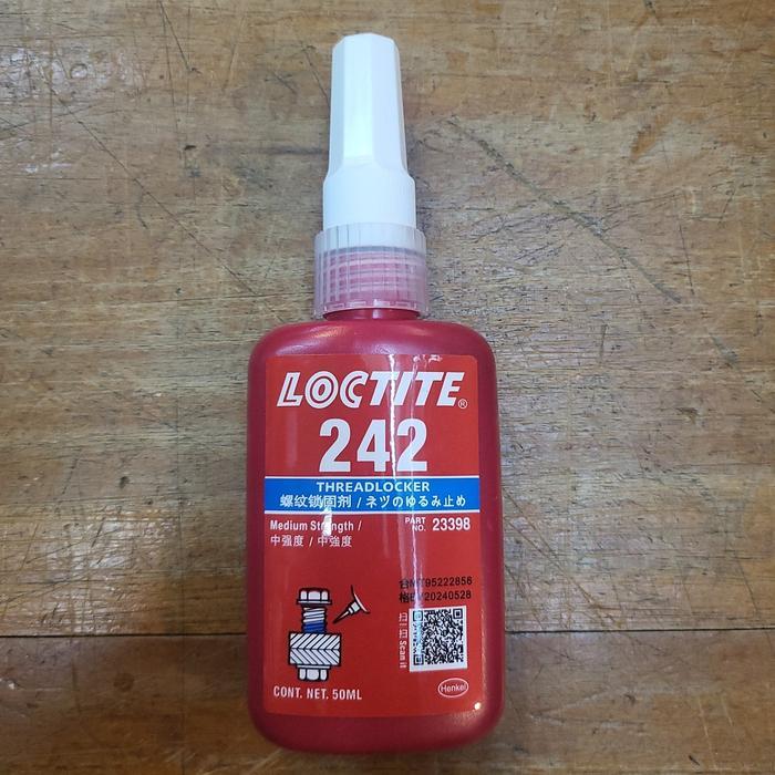 Loctite 242 Biru Medium Strength / Lem Baut / Threadlocker Blue 50 Ml
