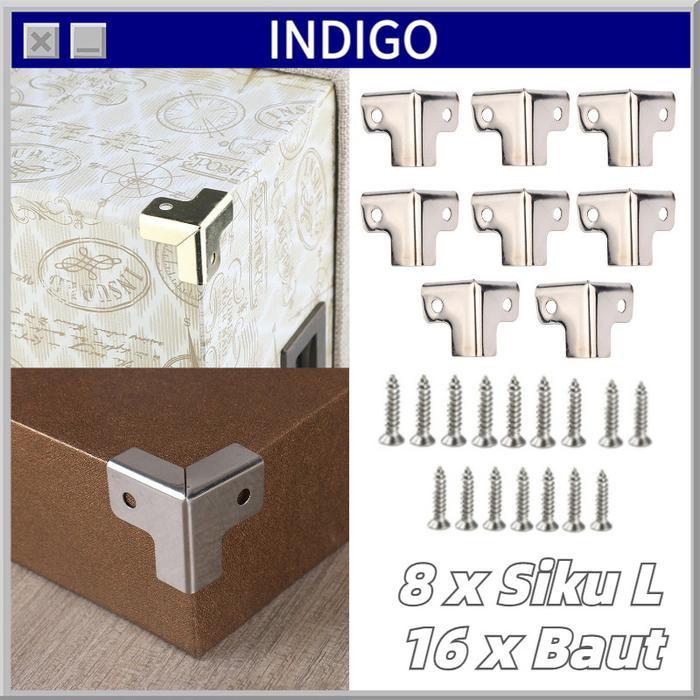 Box Siku L Hardcase 8pcs Siku Corner Hardcase L + 16 Sekrup Stainless Hardcase Siku Box Siku Pojok