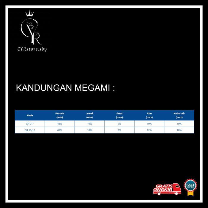 Pellet Megami GR Sinking 1KG Pakan Ikan Predator Nutrisi Tinggi