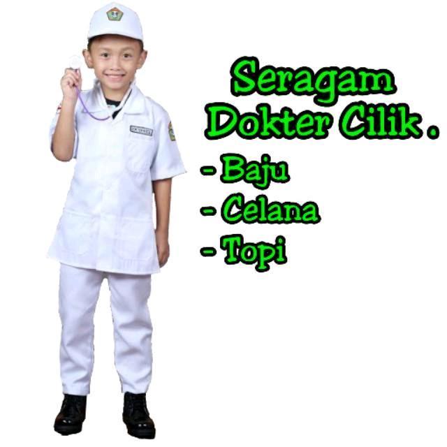 Kostum profesi anak dokter kecil Baju - Dokter kecil, S