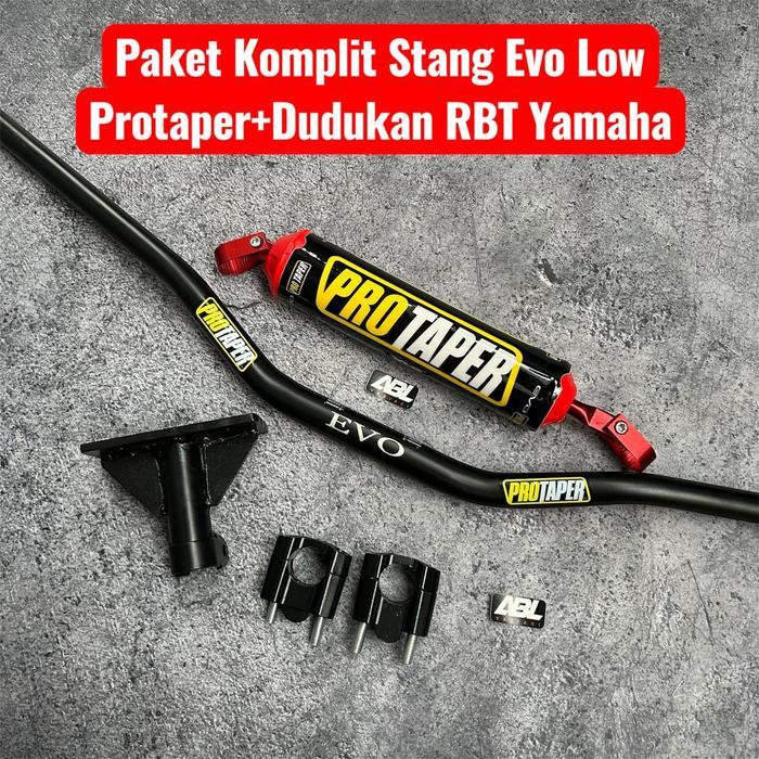Stang Evo Low Protaper Plus Dudukan Rbt Dan Raiser Cnc Dan Busa Bulat Palang Untuk Yamaha Pasti