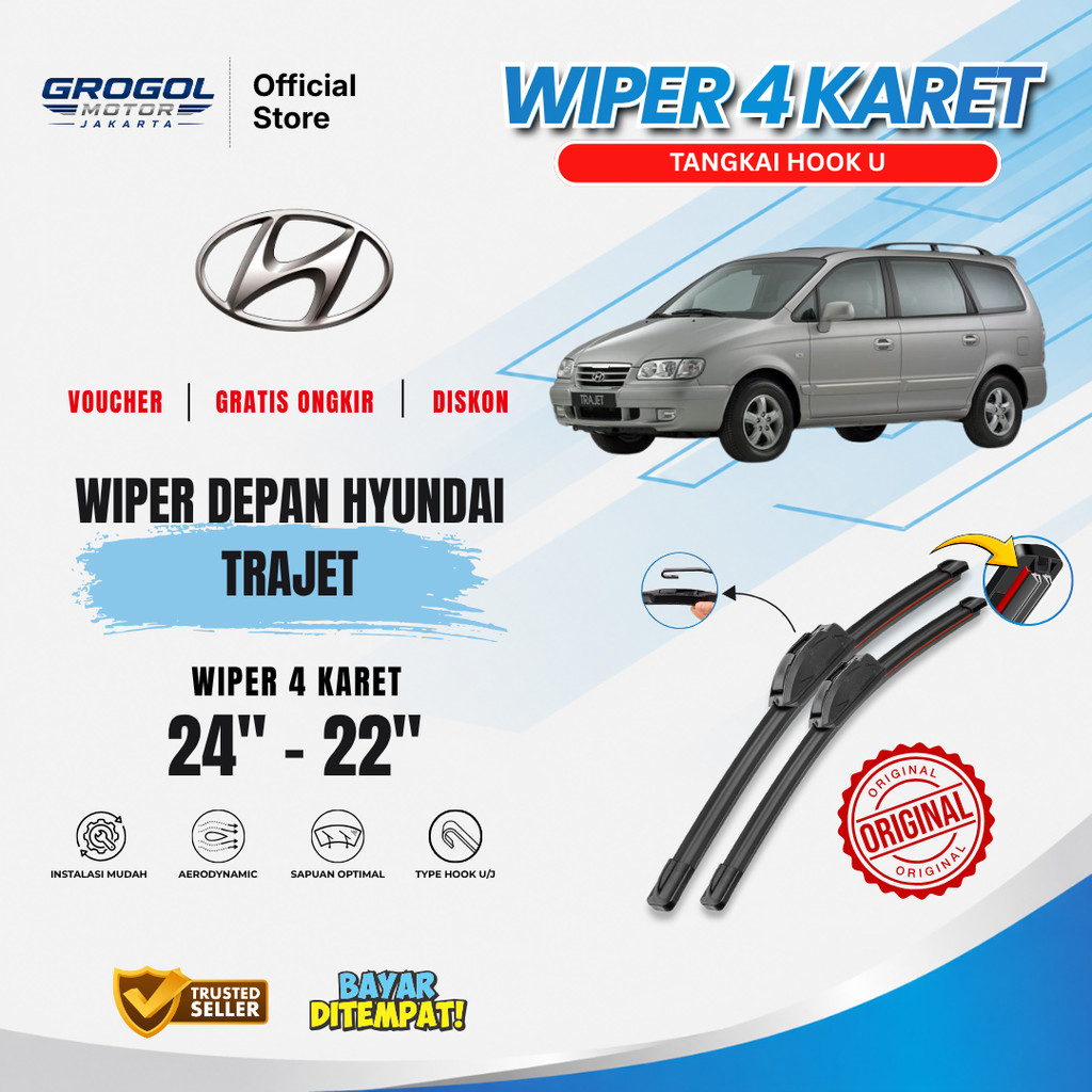 Wiper Hyundai Trajet Quad Kaca Depan Mobil