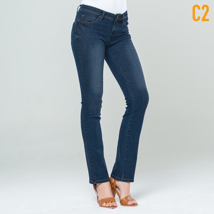 C2 Trumpy Navy Jeans Push Up Bootcut Wanita