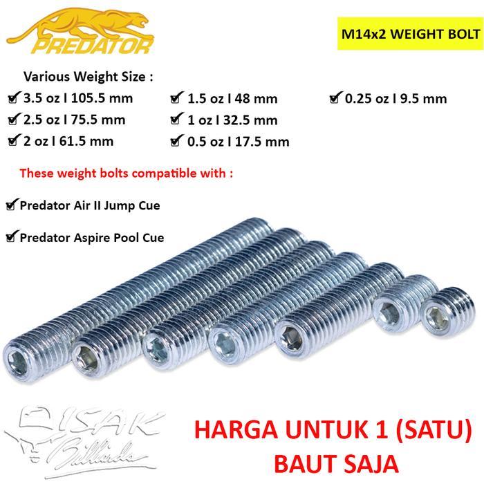 Predator Weight - 1 Buah Pemberat Predator Aspire & Air Ii Jump Cue - Billiard Cue Stick Billiard