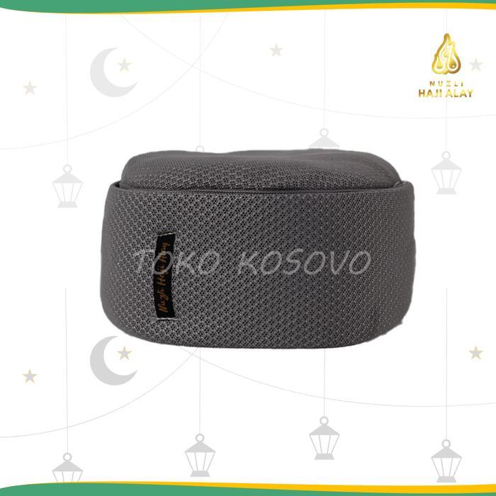 GROSIR (10 Pcs) Peci Lipat Mesir Habasya Premium Haji Alay Kopiah Kain Hitam Putih Kopyah Sholat