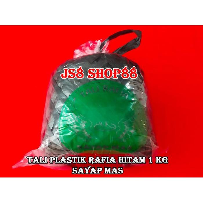 (Eceran) Tali Plastik Rafia Hitam 800Gr / 800 Gram Sayap Mas Diskon Sale
