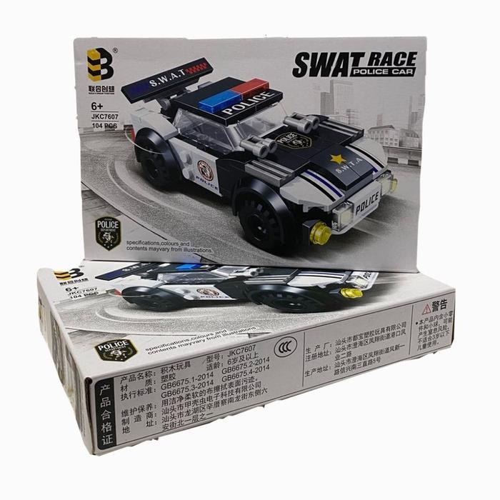 Lego Brick Mobil Polisi Mainan Anak JKC7007 SWAT Race Police Car 6+ Tahun Mainan Edukatif untuk Anak