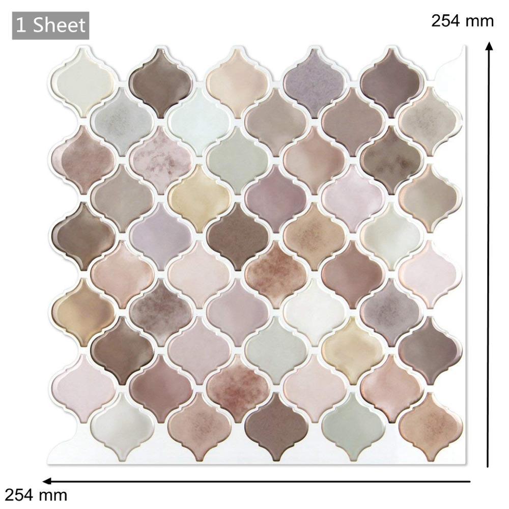 10-Sheet 3D Self-Adhesive Wall Tile Stick on Tiles Backsplash Peel and Stick Backsplash for Kitchen