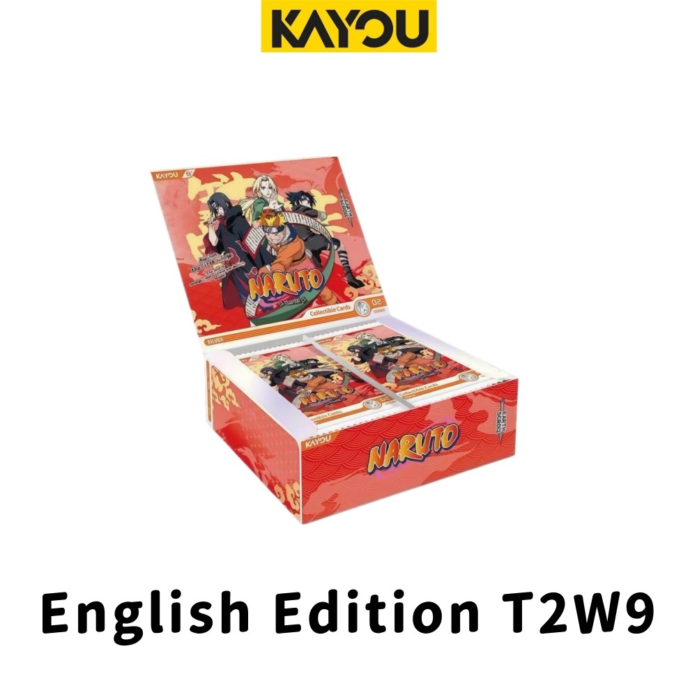 English Edition KAYOU Naruto Cards T2W9 T4W6 T4W7 T2W8 Anime Merchandise Collection Flash Card Kids