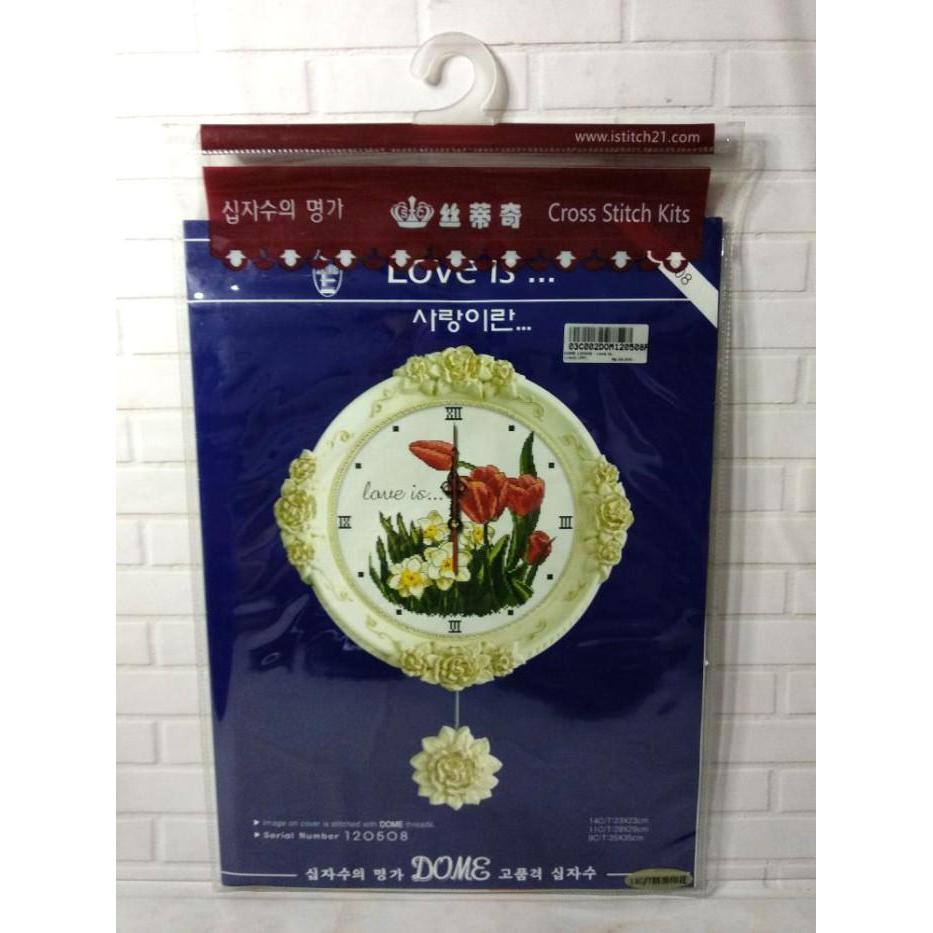 Paket Sulam Kristik DOME 120508 PP Bunga Flower Tulip Pola Kain