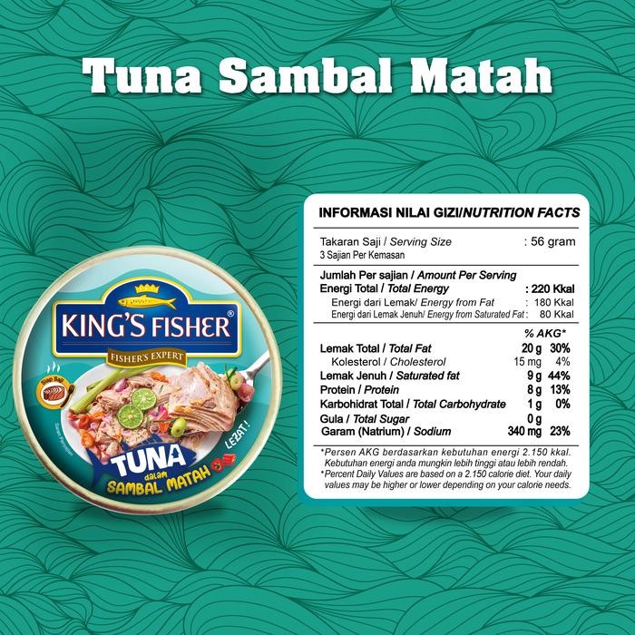 

Mamiseler45 - Paket 6 Pcs King'S Fisher Tuna Sambal Matah 170G - Makanan Kaleng Praktis