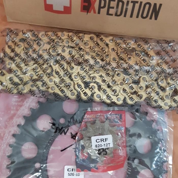 Gear Set Crf 150 520 Vzm Rantai Gold