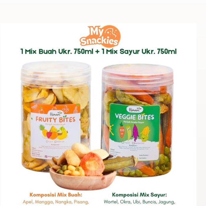 

MY SNACKIES DOUBLE MIX KERIPIK BUAH SAYUR KERING & MIX STIK UBI UNGU MADU