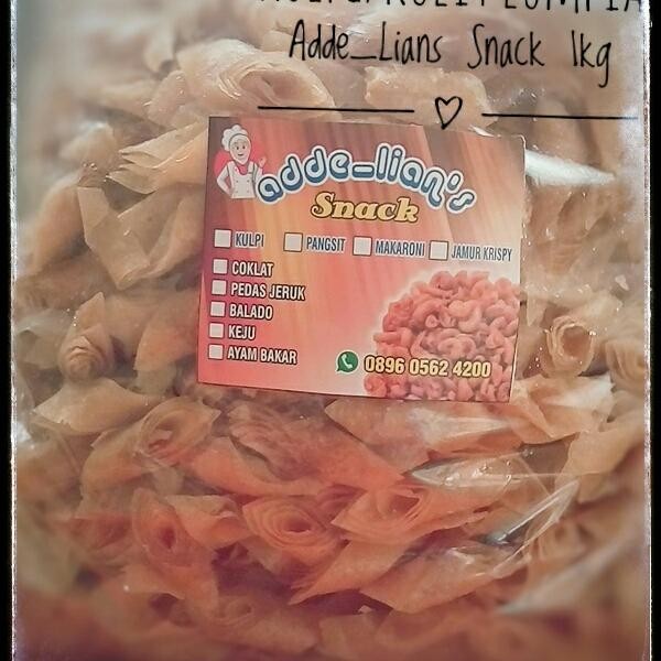 KRIPIK/SNACK KULIT LUMPIA/BALADO PEDAS,COKLAT,KEJU MANIS/ASIN/1 KG.