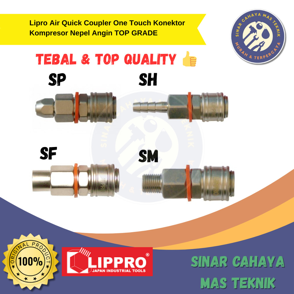 Lippro Air Quick Coupler One Touch Konektor Kompresor Nepel Angin TOP GRADE