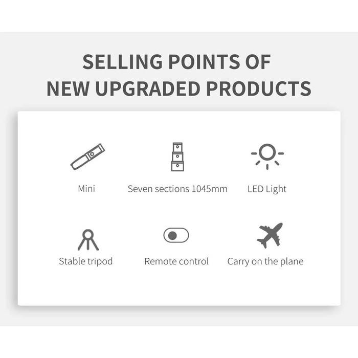 Tripod Tongsis Hp Dan Kamera Bluetooth Remote Led Light