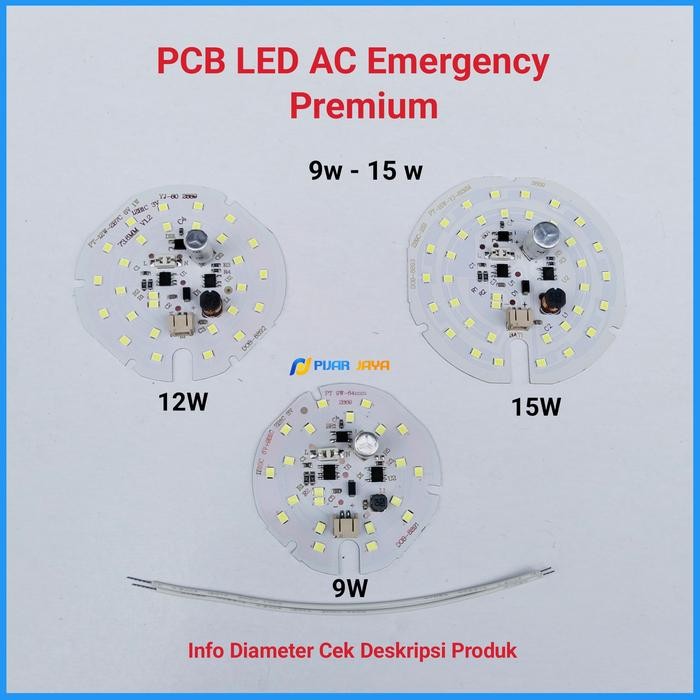 PCB LED AC Emergency Premium 9 12 15 Watt Mesin Lampu Otomatis Lampu LED Magic AC DC