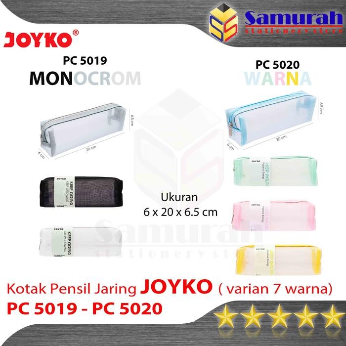 

Kotak Pensil Kain Seleting Joyko PC 5019 Monocrom Jaring / Pensil Case Zipper Varian Fancy Warna PC